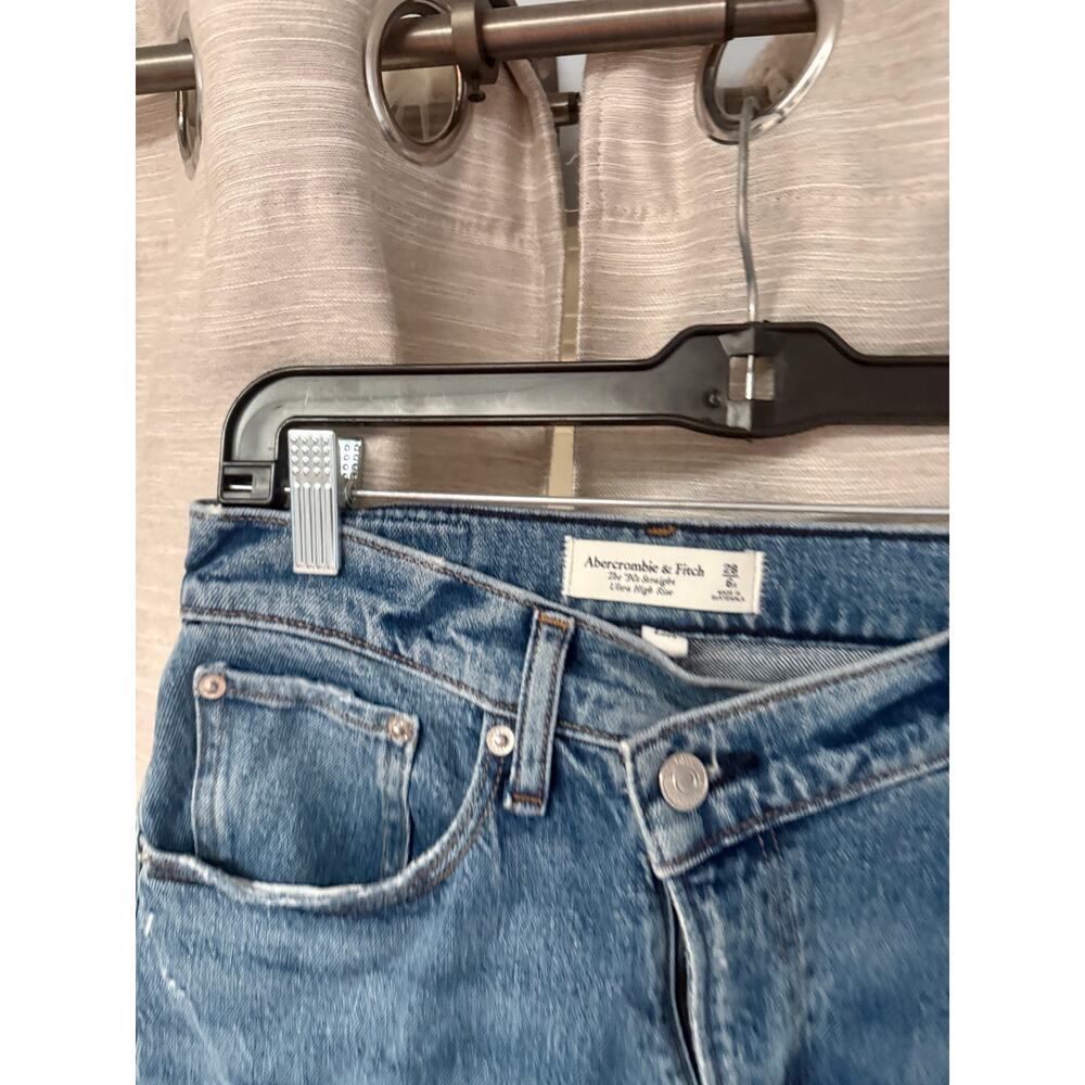 Abercrombie & Fitch Ultra High Rise 90s Straight Jean Curve Love Size 6 S - Picture 8 of 10